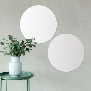 Cooper & Co Set Of 2 Round Mirror Tiles Clear 30 cm