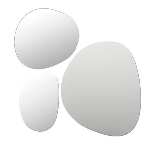 Cooper & Co Set Of 3 Pebble Mirror Tiles Clear 54 x 44 cm