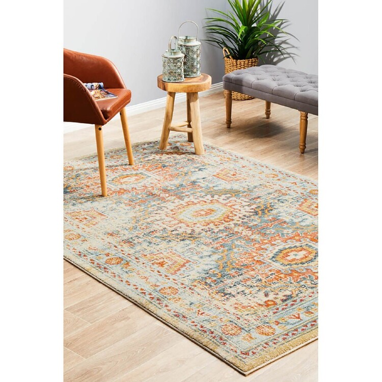 Ash Aztec Rug Rug Culture Vintage Aztec Rug #3 Blue & Multicoloured | Spotlight Australia