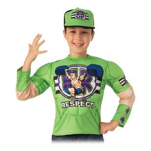 WWE John Cena Costume Kids Top & Hat Green 6+