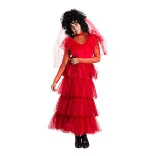 Warner Bros Lydia Deetz Wedding Dress Adults Costume Red