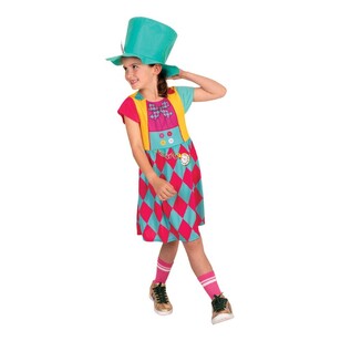 Disney Mad Hatter Girls Classic Costume Multicoloured 4 - 6 Years