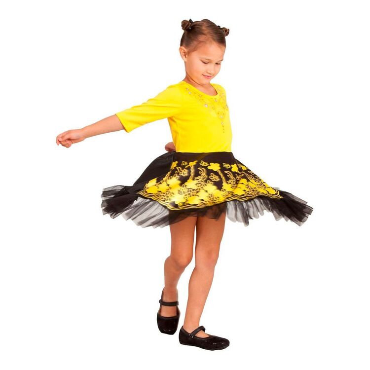 The Wiggles Emma Wiggle Luxe Ballerina Kids Costume Yellow & Black Toddler