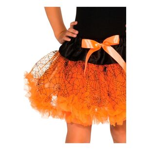 Orange Halloween Kids Tutu Skirt Black & Orange Small