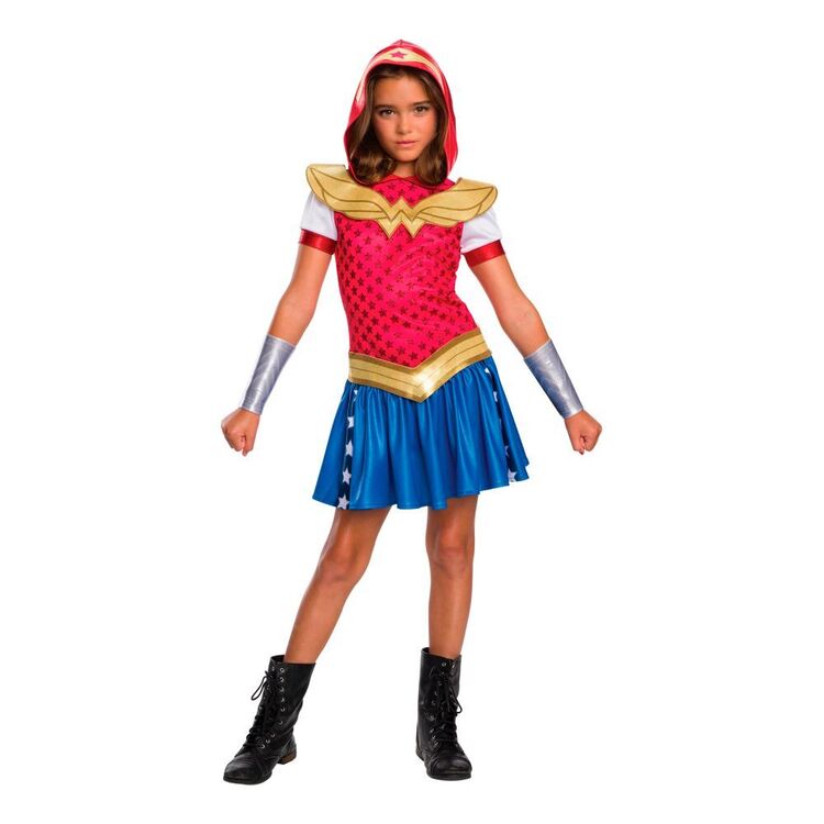 Warner Bros Wonder Woman Hoodie Kids Costume Multicoloured