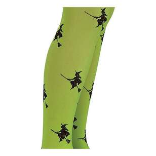Glitter Witch Kids Tights Green Small