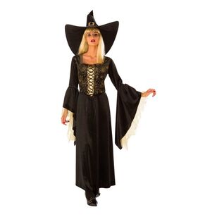 Golden Web Witch Adult Costume Black & Gold