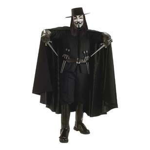 V For Vendetta Adult Costume Collector's Edition Black X Large