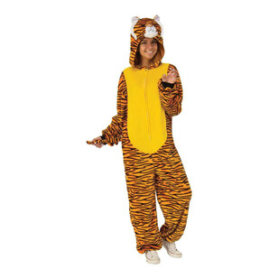 Tiger Furry Onesie Adult Costume Orange