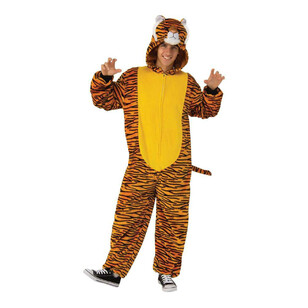 Tiger Furry Onesie Adult Costume Orange
