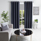 Gummerson Rylee Extended Width Eyelet Curtains Graphite 340 - 410 x 223 cm