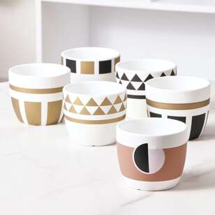 Cooper & Co Glam Terracotta Pots Set Of 6 Multicoloured 10 x 12 cm