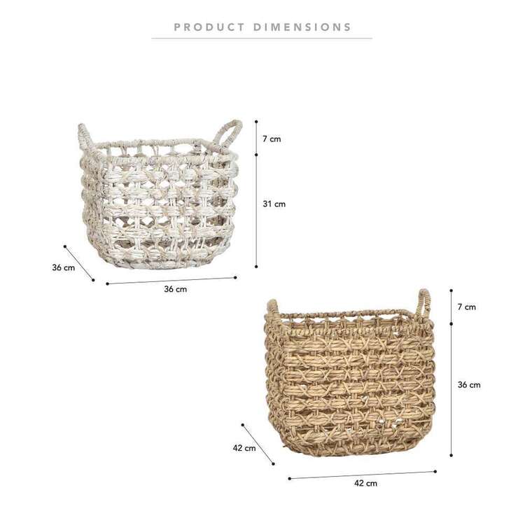 Cooper & Co Hamilton 2 Piece Basket Set Natural & White 43 x 42 cm