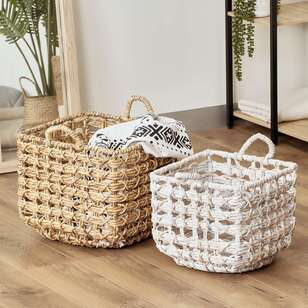 Cooper & Co Hamilton 2 Piece Basket Set Natural & White 43 x 42 cm