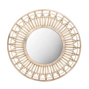 Cooper & Co Panay Round Mirror Natural 70 cm
