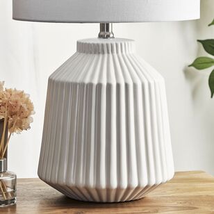 Cooper & Co Pleat Ceramic Table Lamp White 36 cm