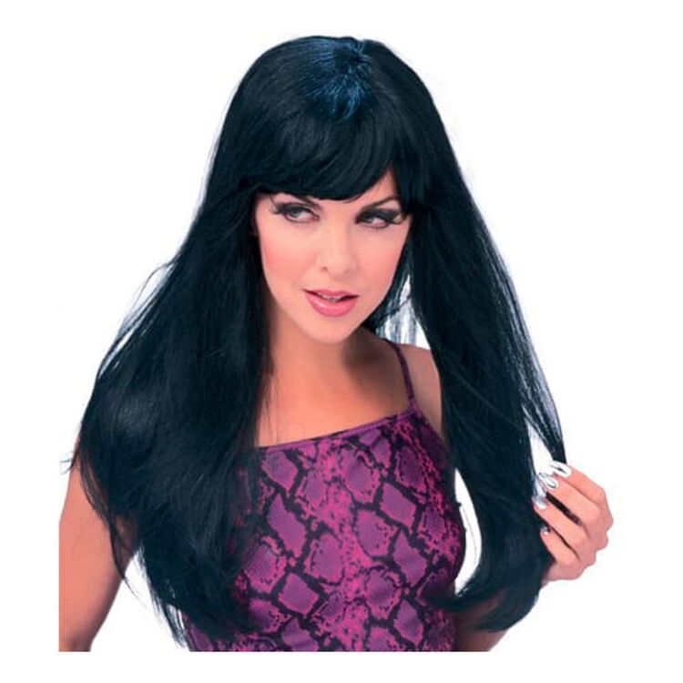 Glamour Black Adult Wig Multicoloured Adult