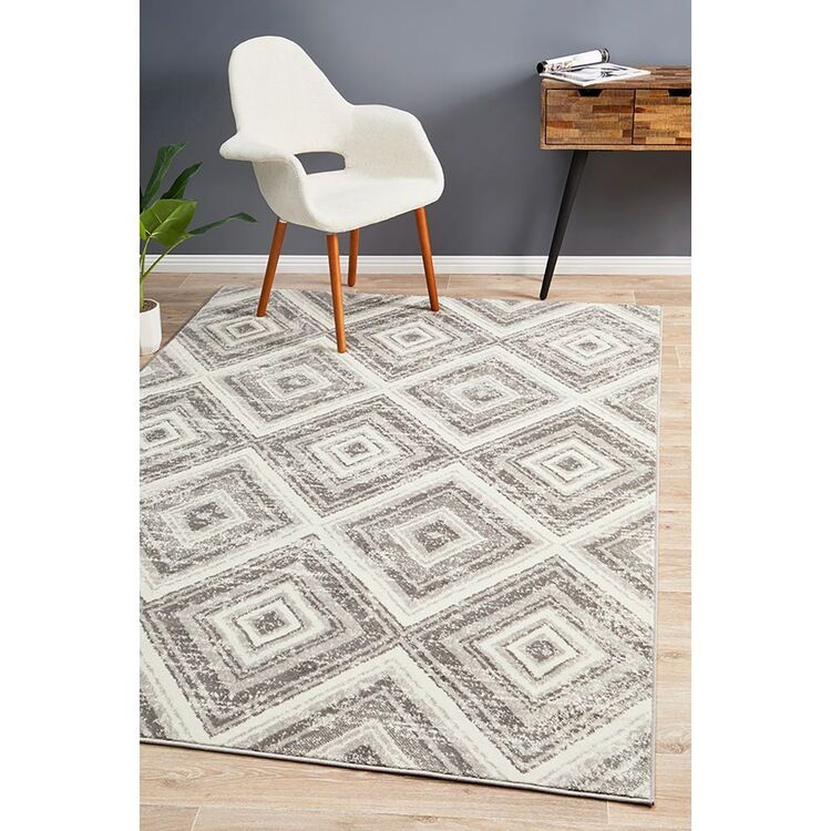 Rug Culture Sabrina Geo Diamonds Rug Grey