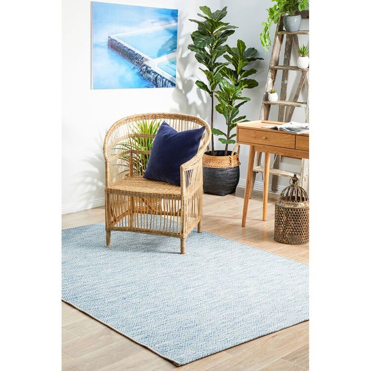 Rug Culture Terrace Diamond Indoor/Outdoor Rug Blue