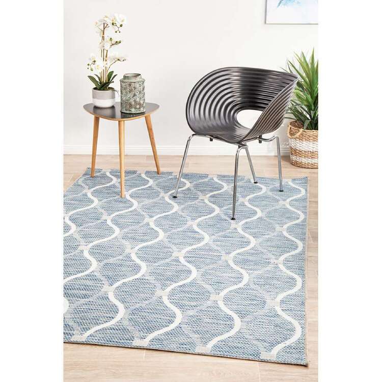 Rug Culture Terrace Trellis Indoor/Outdoor Rug Blue