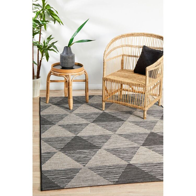 Rug Culture Terrace Geo Indoor/Outdoor Rug Black 290 x 200 cm