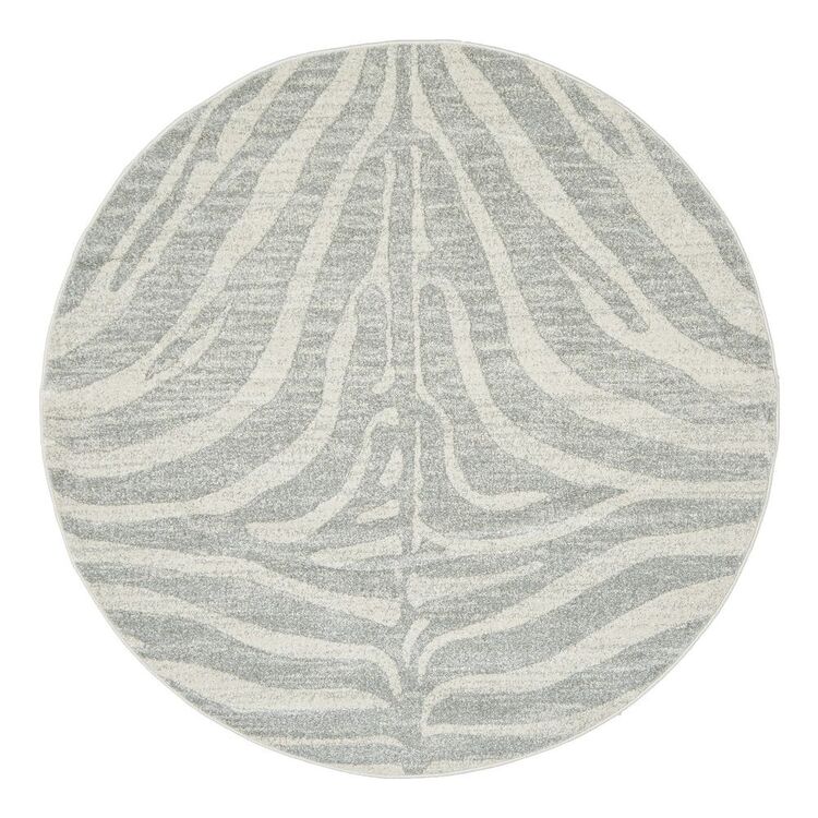 Rug Culture Chrome Savannah Round Rug Silver