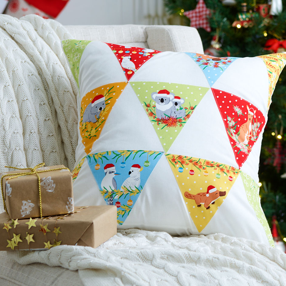Aussie Christmas Bunting Cushion Project