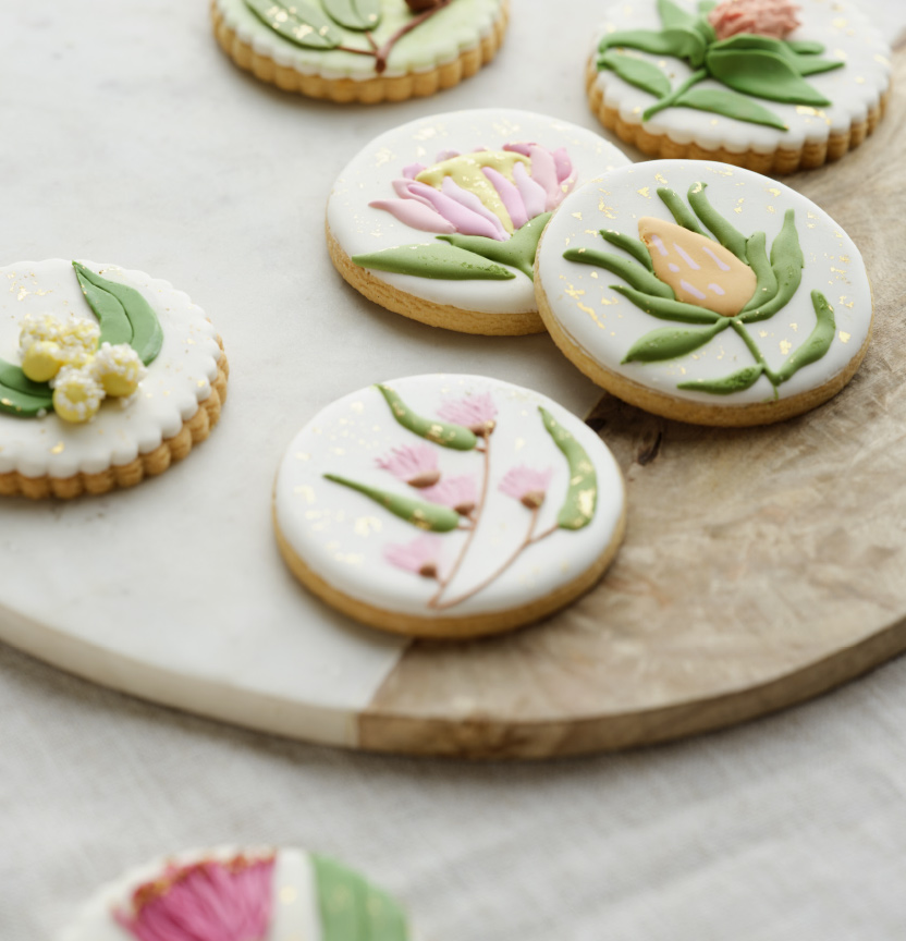 Australian Flowers Royal Icing Cookies Project