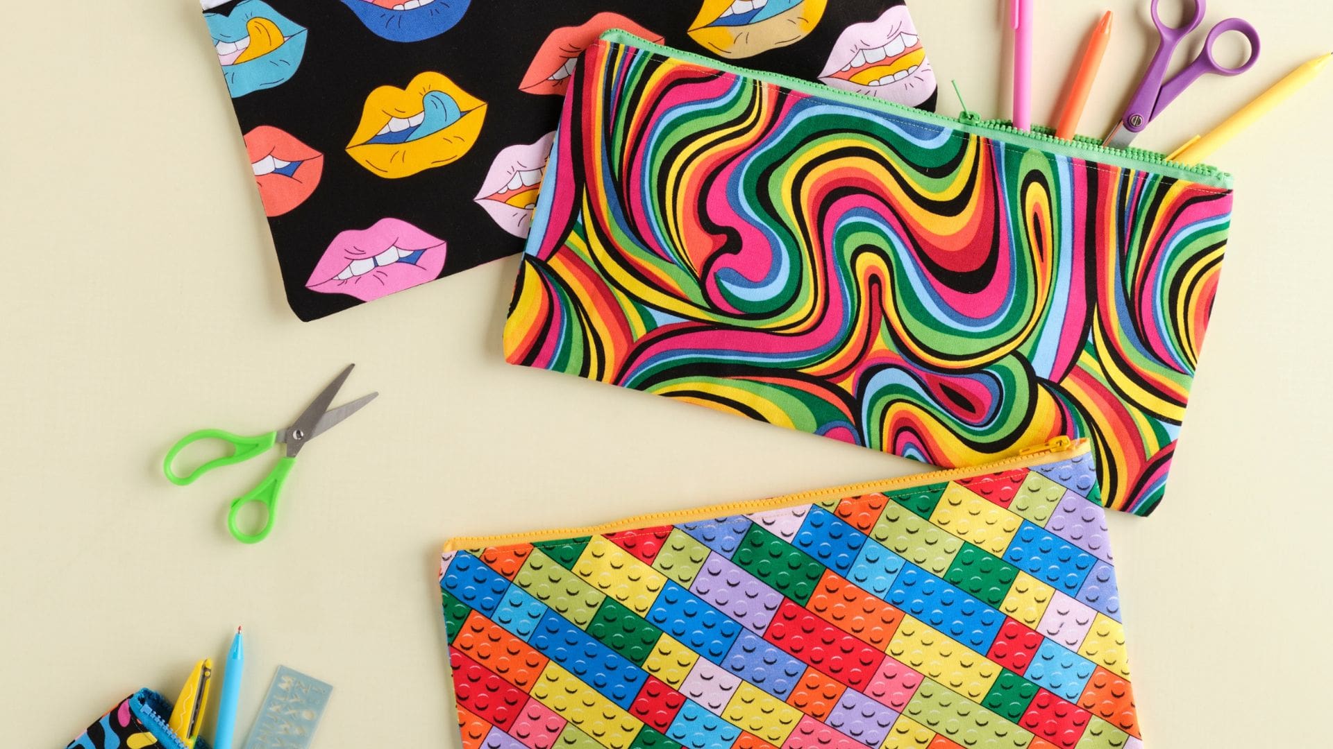 Fun and quirky coloured pencil cases for school