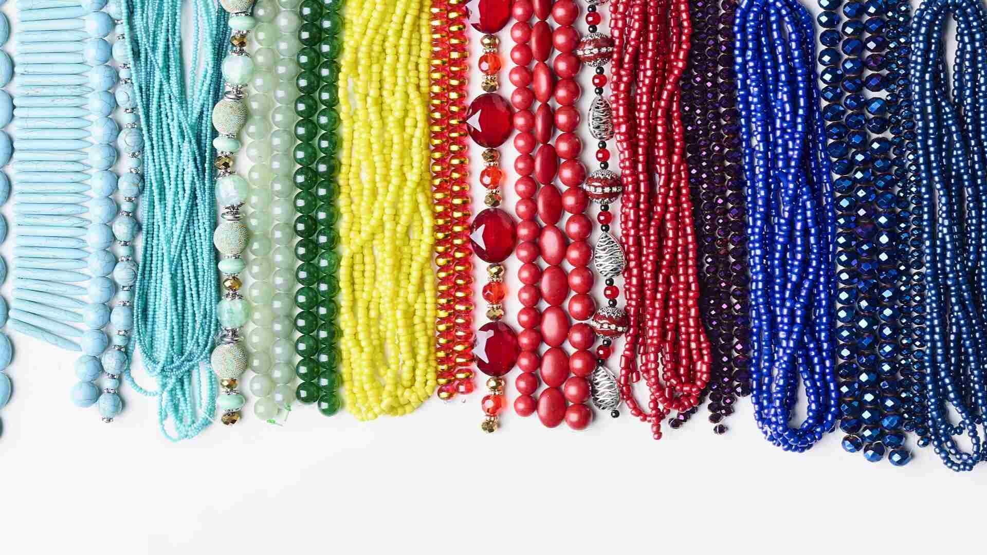 Coloured assorted bead strand sets