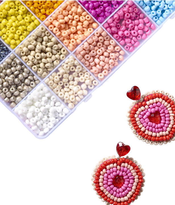 Coloured seed bead box set