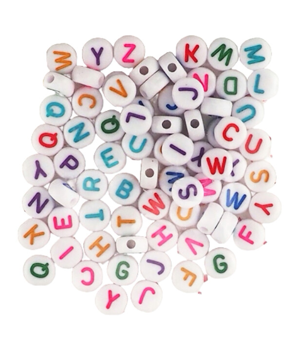Coloured circle letter beads