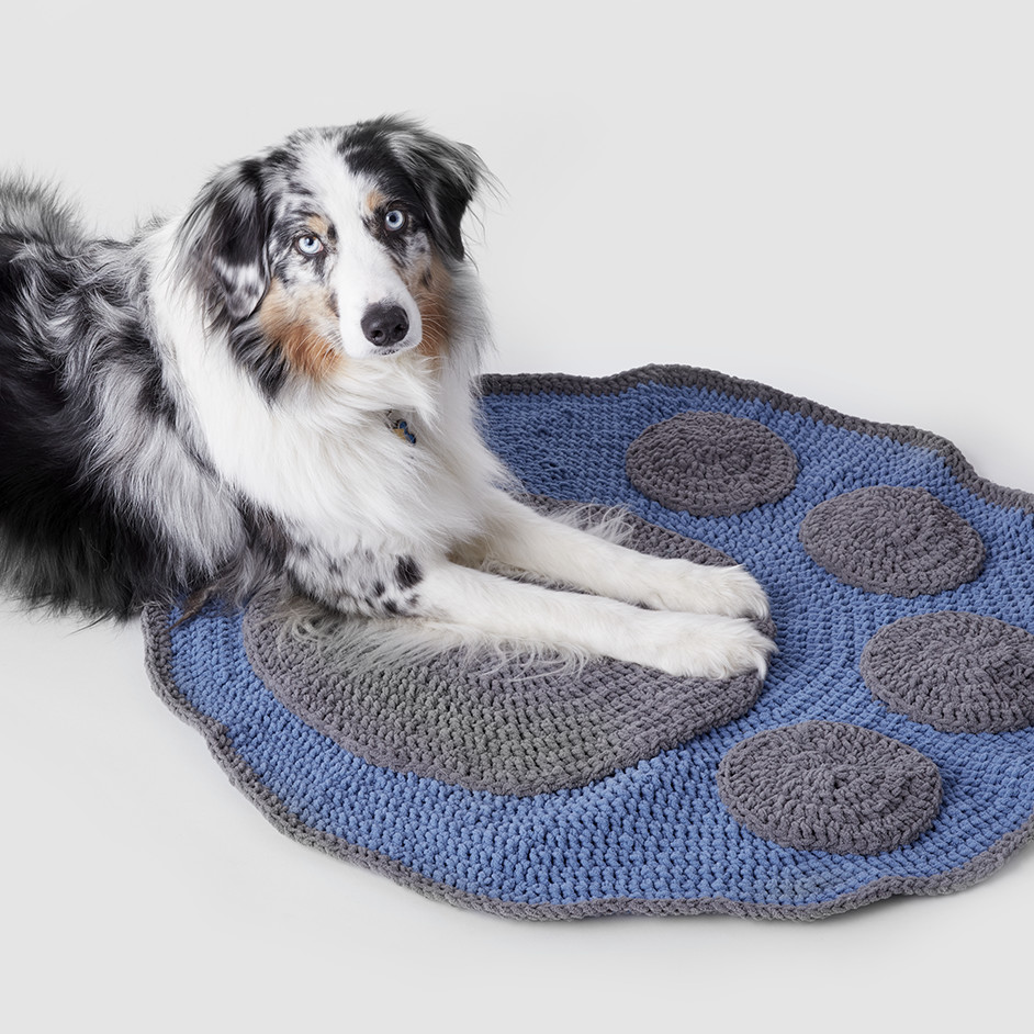 Bernat Pet Crochet Paw Blanket Project