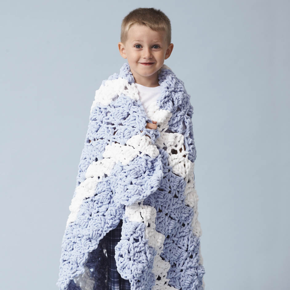 Bernat Striped Ripple Baby Blanket Project
