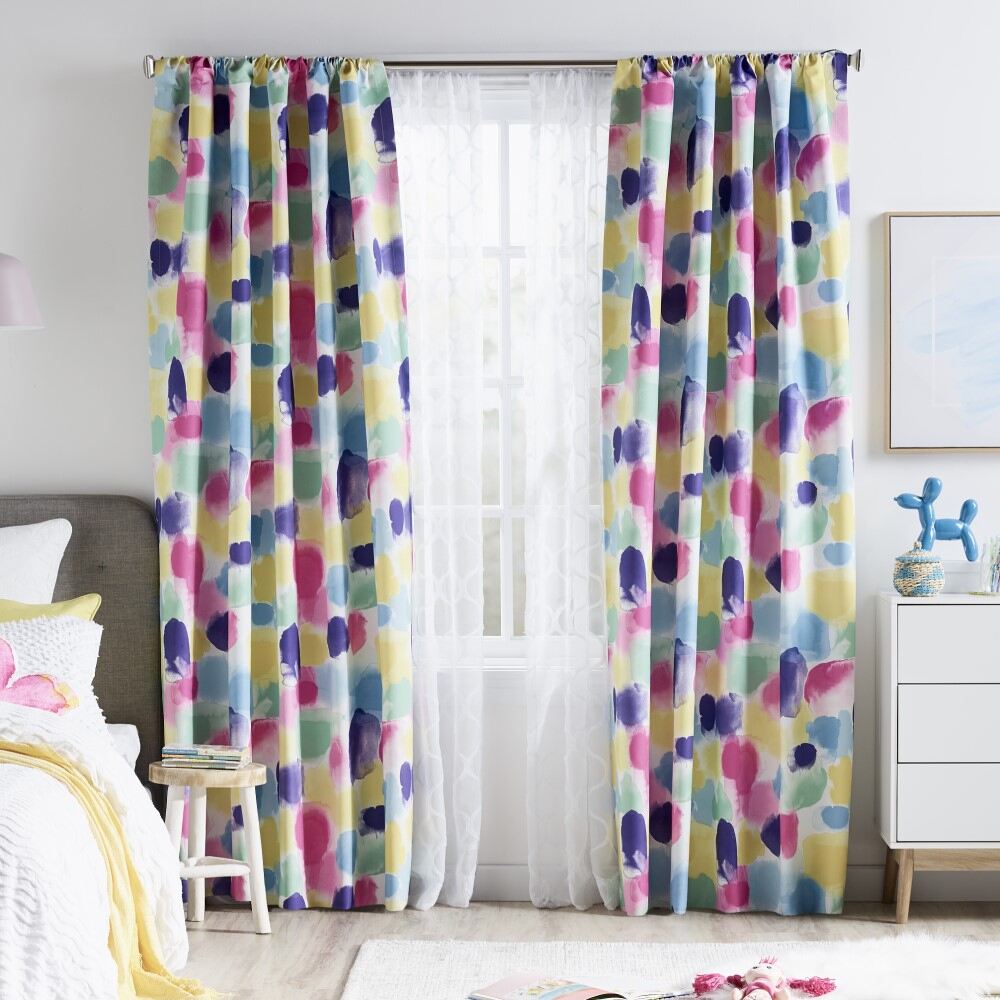 Colourful patterned kids bedroom curtains