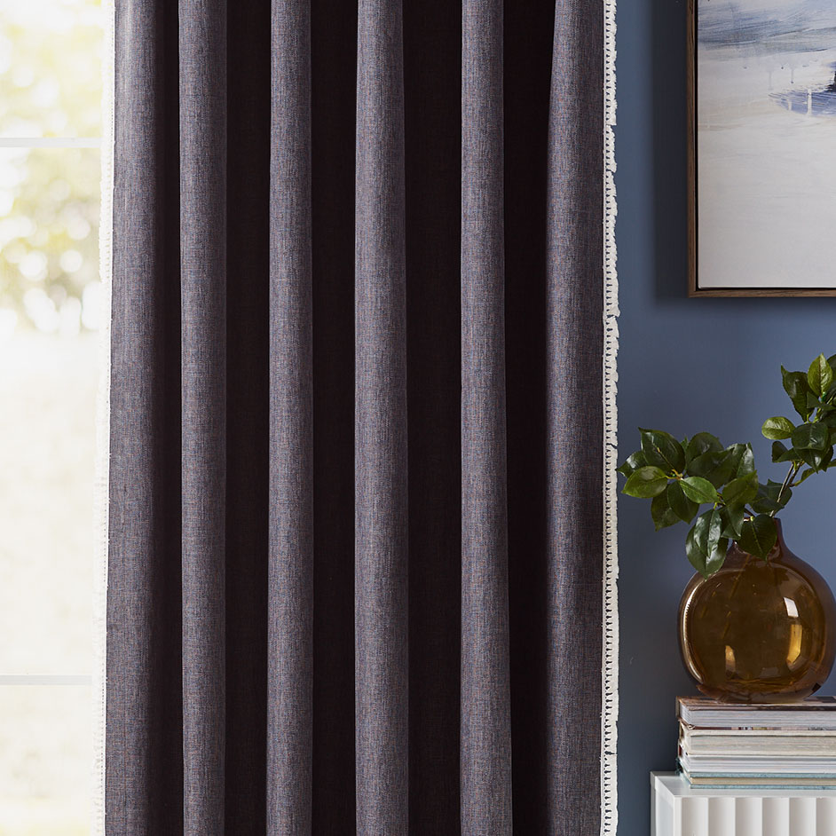 Blockout Pencil Pleat Curtain with Trim Project