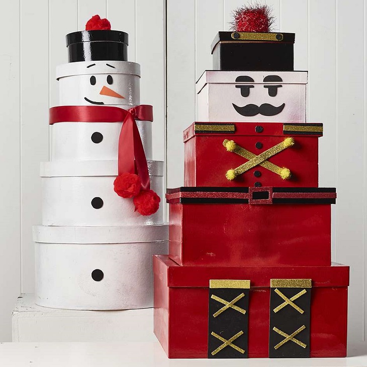 Box Snowman and Nutcracker Project
