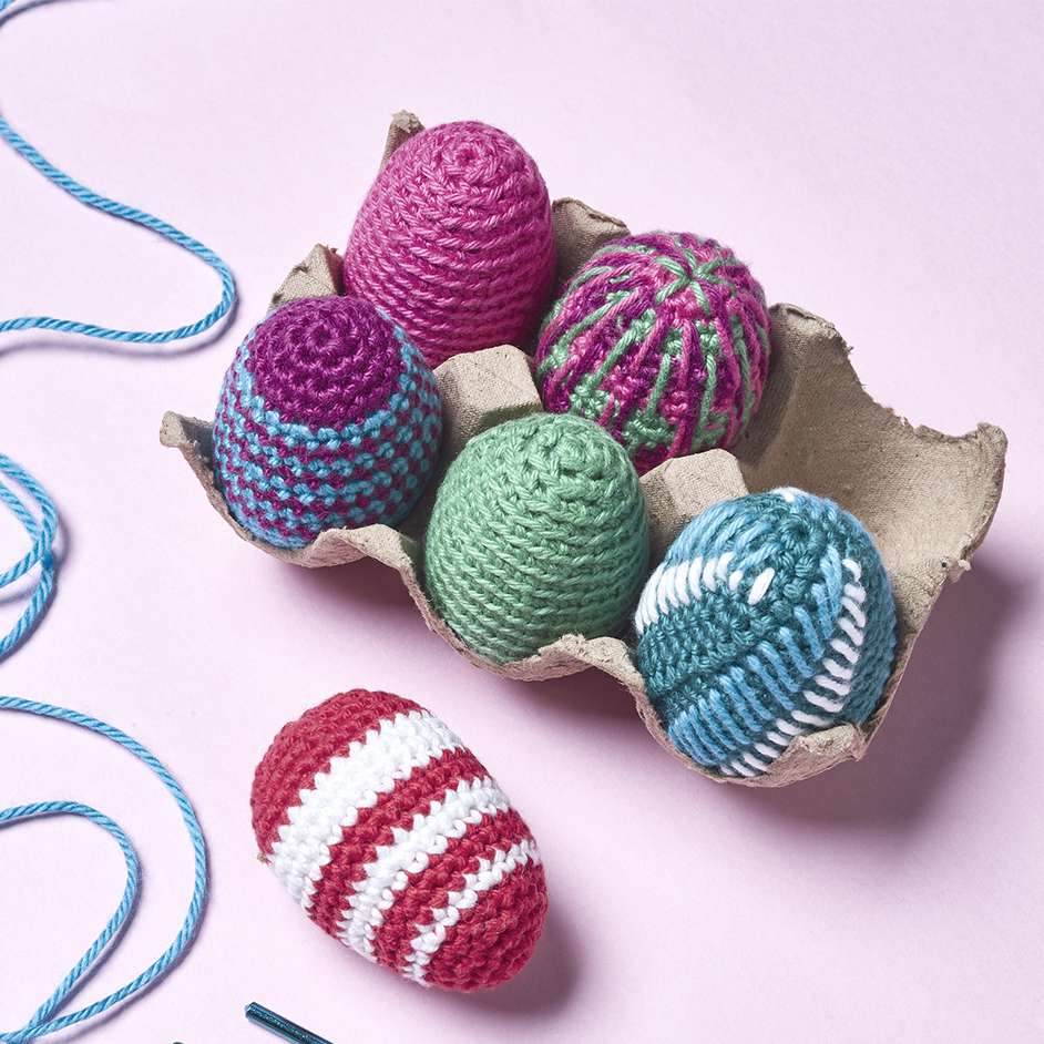 Brighton Cotton Blend 8Ply Crochet Easter Eggs Project