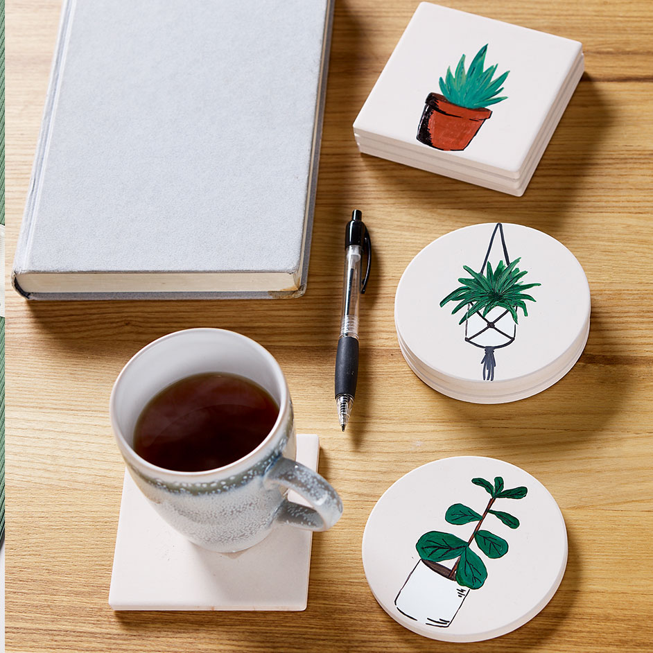 Ceramic Plant Coasters Project
