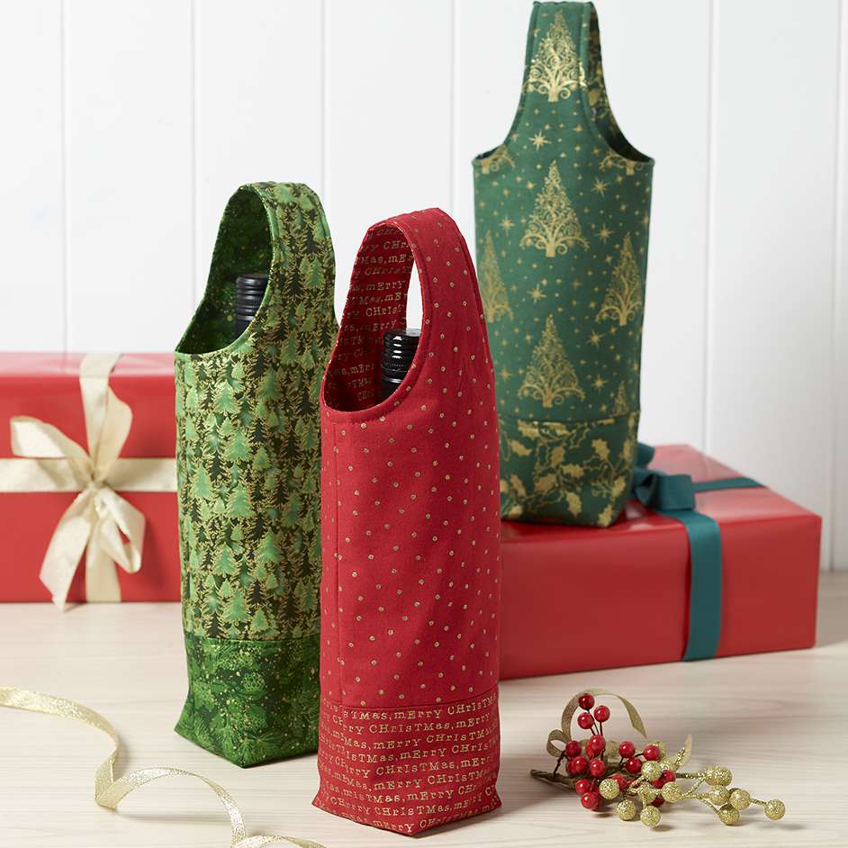 Christmas Wine Bottle Bag Project
