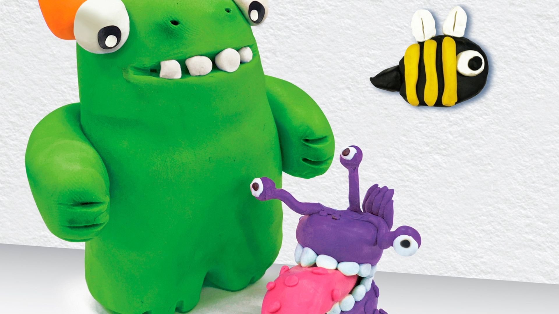 Coloured clay creatures and monsters
