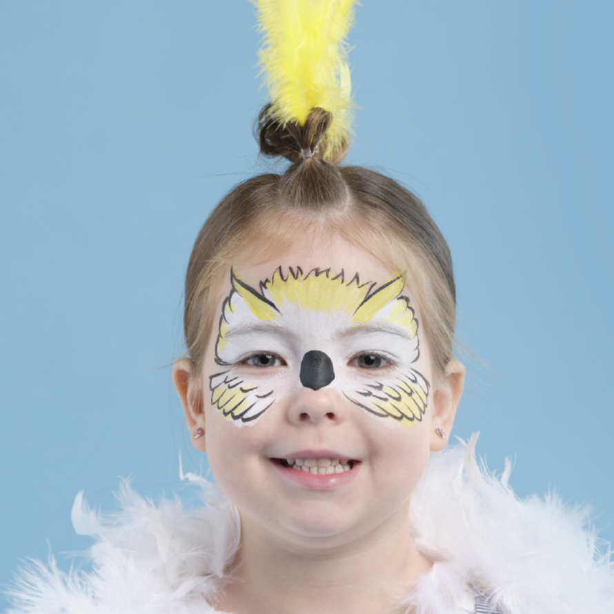 Cockatoo face paint Project