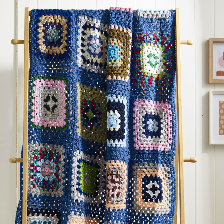 Crochet Granny Square Throw Project