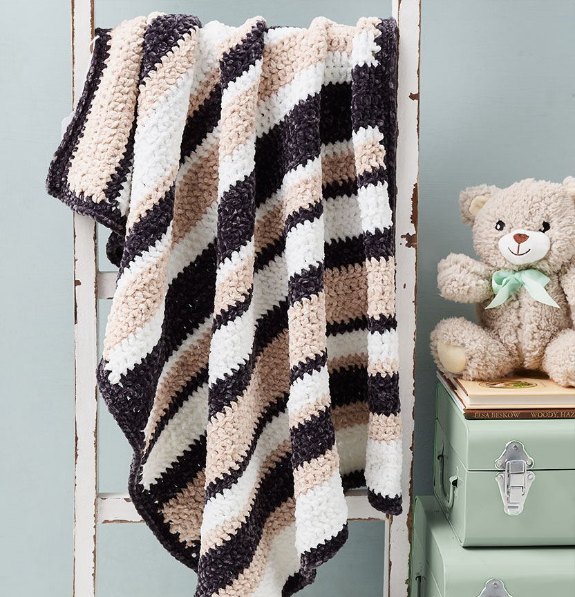 Crochet Stripe Baby Blanket Project