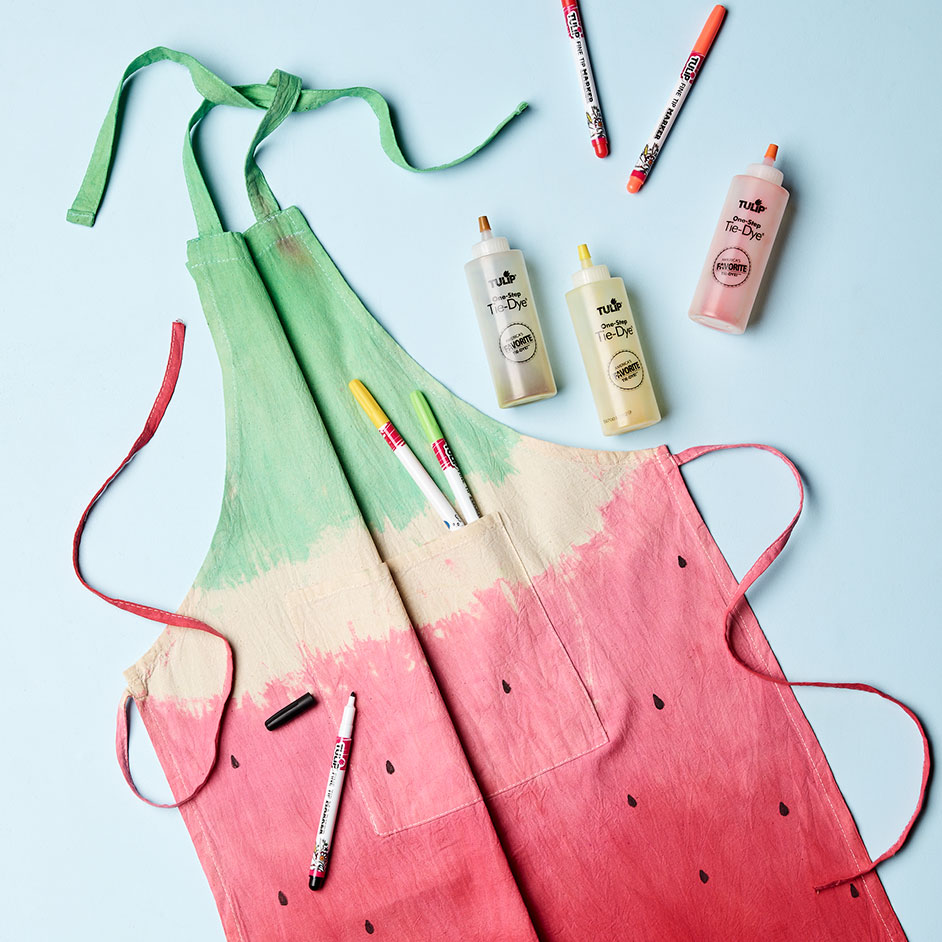 Dip Dyed Watermelon Apron Project
