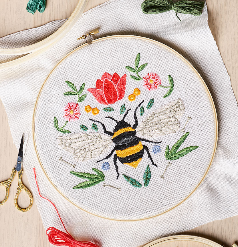 DMC Bee Embroidery Project