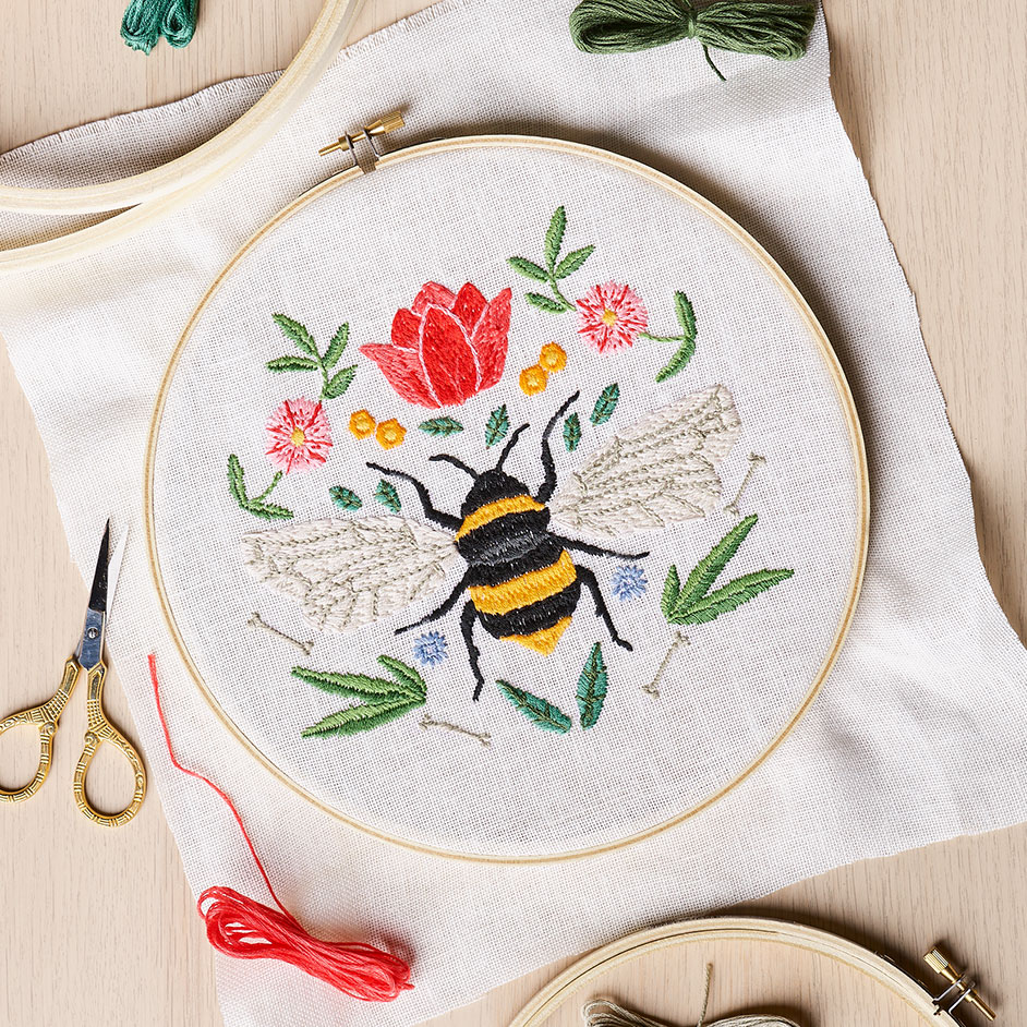 DMC Bee Embroidery Project