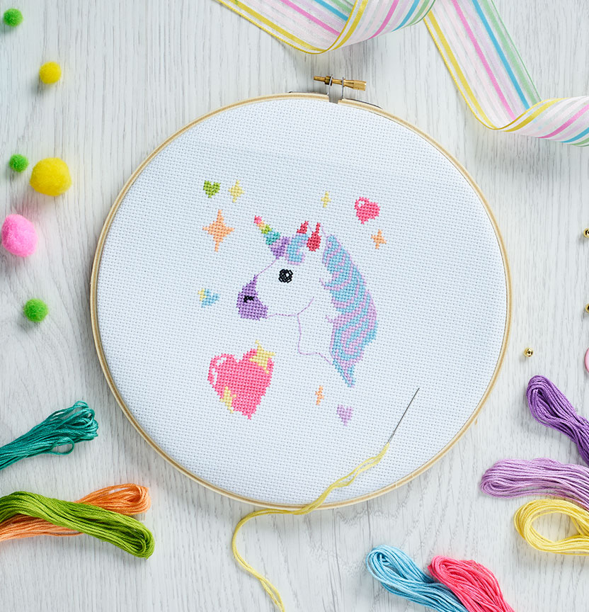DMC Unicorn Embroidery Project