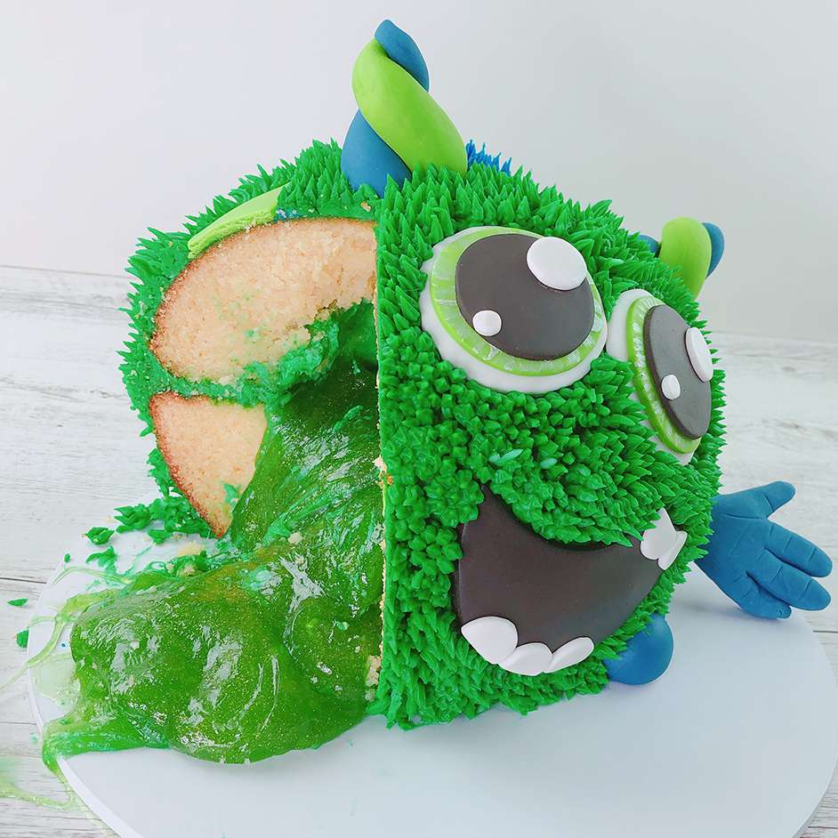 Edible Green Slime Monster Cake Project