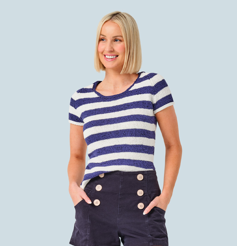 Flinders Cotton Fitted Striped Top Project